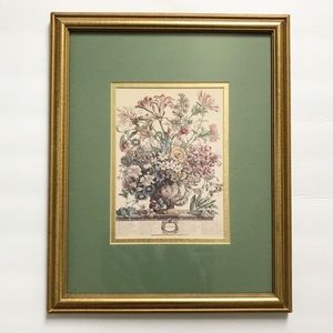 Vintage October Twelve Months of Flowers Print